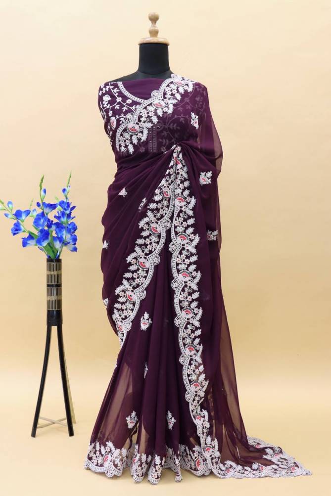 BT 1182 Georgette Embroidery Heavy Wedding Sarees Catalog